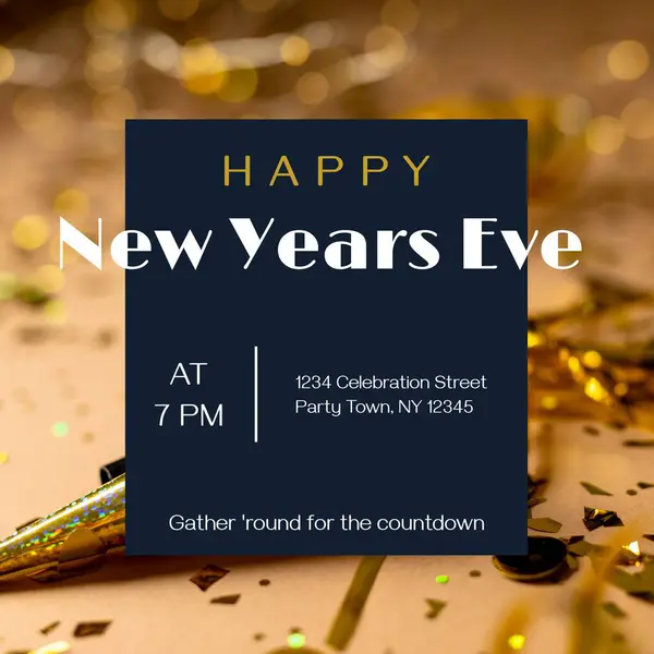 Composite Happy New Years Eve 7Pm 1234 Celebration Street Party — Stock Photo, Image