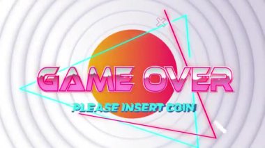 Neumorphic beyaz arkaplan ve eğri şekilli metin afişi üzerinden oyunun canlandırılması. Video oyunu ve eğlence teknolojisi kavramı