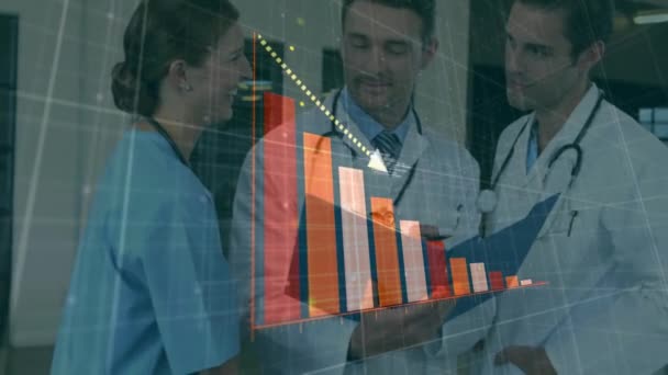 Animação Estatísticas Processamento Dados Financeiros Sobre Diversos Médicos Conceito Medicina — Vídeo de Stock