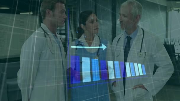 Animação Estatísticas Processamento Dados Financeiros Sobre Diversos Médicos Conceito Medicina — Vídeo de Stock