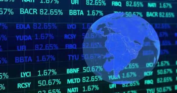 Animering Finansiell Databehandling Över Hela Världen Globala Finanser Affärer Anslutningar — Stockvideo