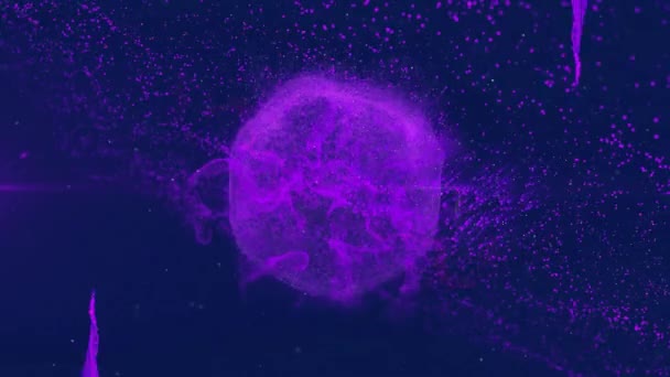 Animation Eines Lila Leuchtenden Globus Mit Einem Netz Von Netzverbindungen — Stockvideo