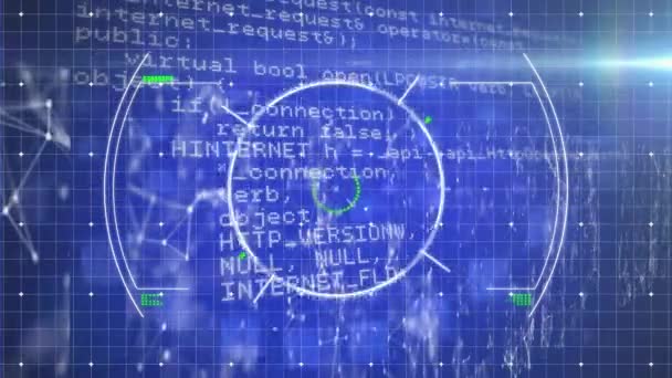인간의 파란색 배경에 네트워크를 스캔의 범위의 애니메이션 — 비디오