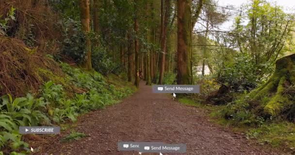 숲에서 자전거를 코카서스 자전거의 위하여 미디어 아이콘의 애니메이션 미디어 네트워킹 — 비디오