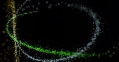 Renkli ışık yollarının ve siyah arkaplandaki lekelerin animasyonu. Soyut arkaplan, ışık ve hareket kavramı dijital olarak oluşturulmuş video.