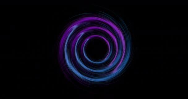 Анимация Красочных Легких Трасс Образующих Круги Черном Фоне Абстрактный Фон — стоковое видео