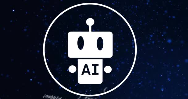 Animáció Chat Bot Adatfeldolgozás Sötét Háttérrel Globális Mesterséges Intelligencia Üzleti — Stock videók