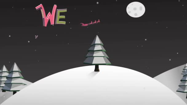Animazione Auguriamo Buon Testo Natale Sopra Scenario Invernale Natale Festa — Video Stock