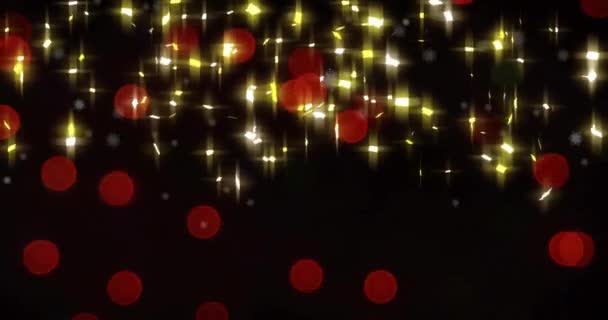Animation Lumières Brillantes Taches Rouges Sur Fond Noir Nouvel Fête — Video