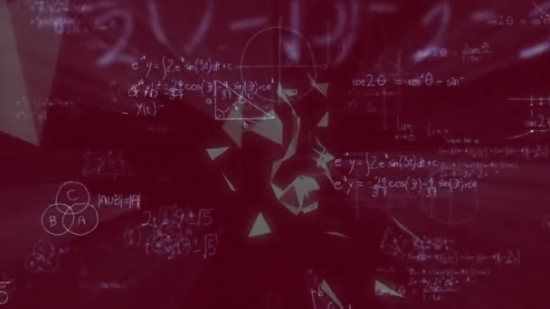 Animation Der Mathematischen Datenverarbeitung Über Netzwerke Von Verbindungen Globale Wissenschaft — Stockvideo