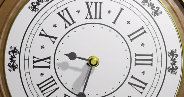 Retro Saatin Animasyonu Gece Yarısı Sona Eriyor Yeni Yıl Yeni — Stok video