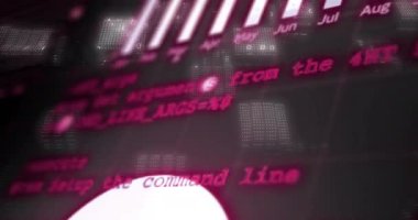 Finansal veri işleme ve siyah arkaplan üzerinde ikili kodlama animasyonu. Küresel finans, iş, bağlantılar, hesaplama ve veri işleme kavramı dijital olarak oluşturulmuş video.