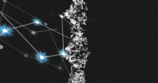 Animacja Nici Dna Sieci Powiązań Globalna Nauka Badania Naukowe Połączenia — Wideo stockowe