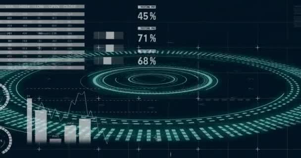 Animace Finaciálního Zpracování Dat Skenováním Rozsahu Černém Pozadí Podnikání Finance — Stock video