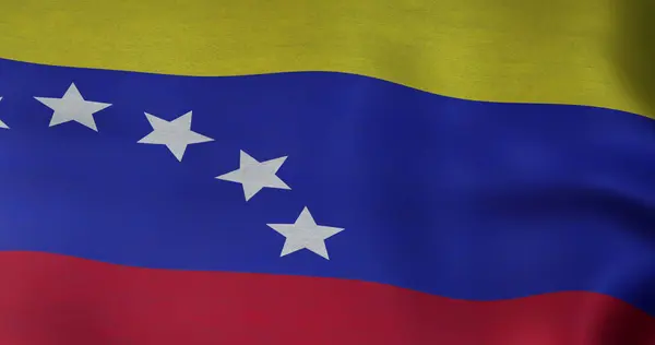Image of close up of waving flag of venezuela. venezuela, national flag and patriotism concept digitally generated image.
