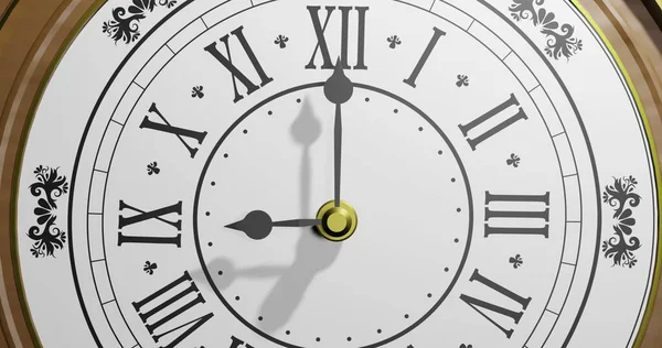 Белые Ретро Часы Изображением Часов Белом Фоне Концепция Времени Часов — стоковое фото