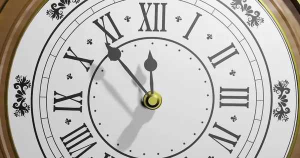 Белые Ретро Часы Показывающие Часов Белом Фоне Концепция Времени Часов — стоковое фото