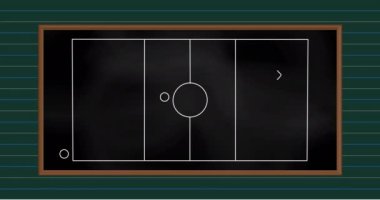 Yeşil arka planda spor oyunu stratejisinin animasyonu. Spor, rekabet ve strateji konsepti dijital olarak oluşturulmuş video.