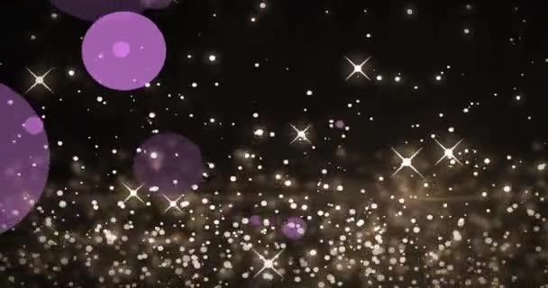 Изображение Падающих Звезд Пятен Света Черном Фоне Рождество Праздник Праздник — стоковое видео