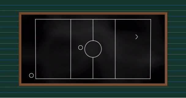 グリーンバックでのスポーツゲーム戦略のアニメーション スポーツ 戦略コンセプトデジタル生成ビデオ — ストック動画
