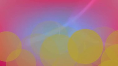 Pembe arka planda hareket eden dairelerin animasyonu. Renk, ışık, şablon ve hareket kavramı dijital olarak oluşturulmuş video.