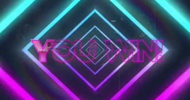 Sendeki animasyon, siyah arkaplandaki bağlantı ağı üzerinden metin ve şekiller kazanıyor. Oyun, teknoloji ve sosyal medya konsepti, dijital olarak oluşturulmuş video.