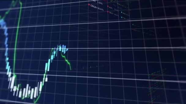 Animatie Van Verwerking Van Financiële Gegevens Donkere Achtergrond Wereldwijd Financieel — Stockvideo