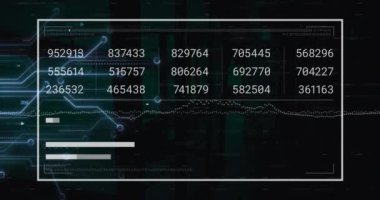 Veri işleme ile ekranda asma kilit simgesinin canlandırılması. Dijital olarak oluşturulmuş küresel siber güvenlik, bilgisayar ve veri işleme kavramı.
