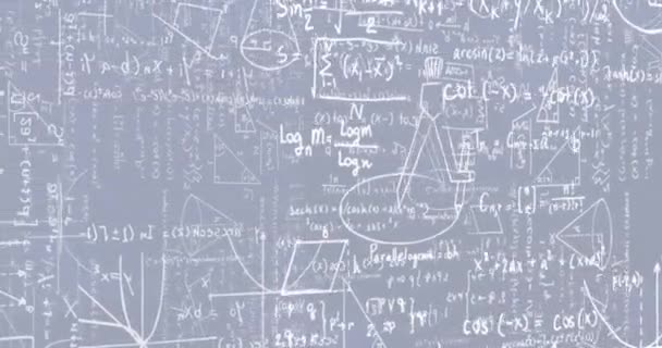 Анимация Математических Уравнений Диаграмм Синем Фоне Мбаппе Грэм Иллюстрация Вектор — стоковое видео