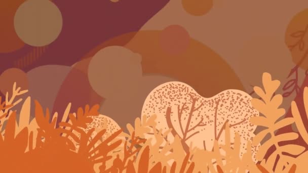 Animación Plantación Con Árboles Patrón Abstracto Sobre Círculos Fondo Generado — Vídeo de stock