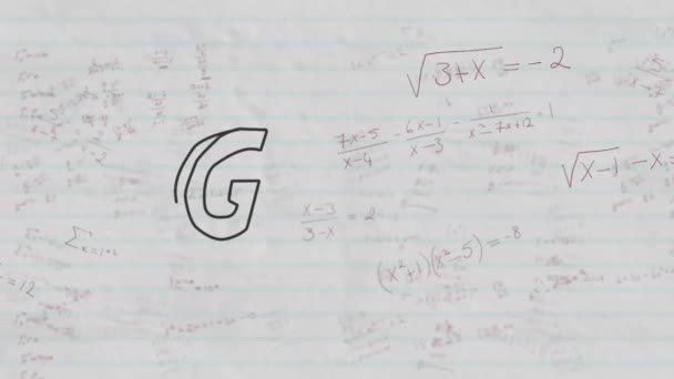 Animação Banner Texto Objetivo Sobre Equações Matemáticas Contra Fundo Papel — Vídeo de Stock