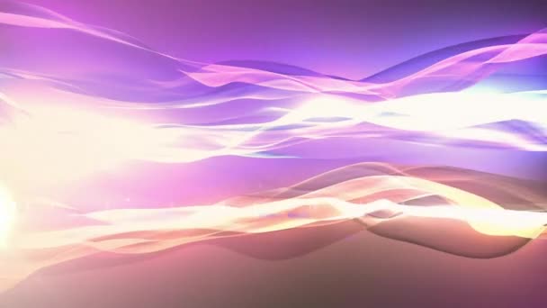 Parlayan Işıklar Üzerinde Hareket Eden Mor Turuncu Dalgaların Animasyonu Bilgi — Stok video