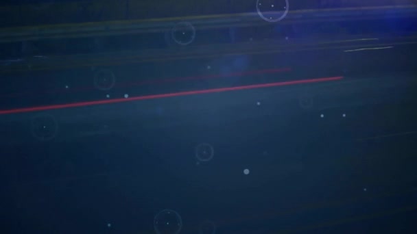グリッチテクニック レンズフレア 数学方程式 移動車両のタイムラウンドのアニメーション デジタル複合 複数の露出 ソリューション 交通コンセプト — ストック動画
