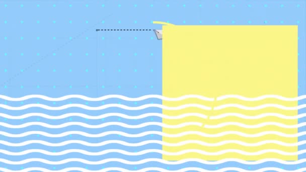 Анімація Хвиль Кубиків Трикутник Слайсер Вирізають Квадратну Форму Синьому Фоні — стокове відео