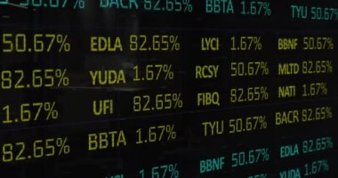 Çeşitli meslektaşların ofiste toplanması üzerine borsa animasyonu. İş, finans ve iletişim konsepti dijital olarak oluşturulmuş video.