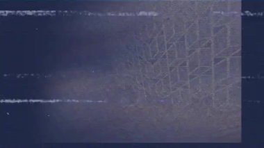 Siyah arkaplana karşı soyut şablon üzerinden teknik bozulması. Dijital olarak üretilmiş, hologram, illüstrasyon, çarpıtma, soyut ve teknoloji kavramı.