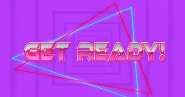 Neon desenli yazı yerine yazı hazırlama animasyonu. Küresel video oyunu, dijital arayüz, iletişim, bilgisayar ve veri işleme kavramı dijital olarak oluşturuldu.