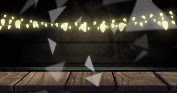 Animation Triangles Tombants Sur Des Décorations Lumières Fées Noël Noël — Video