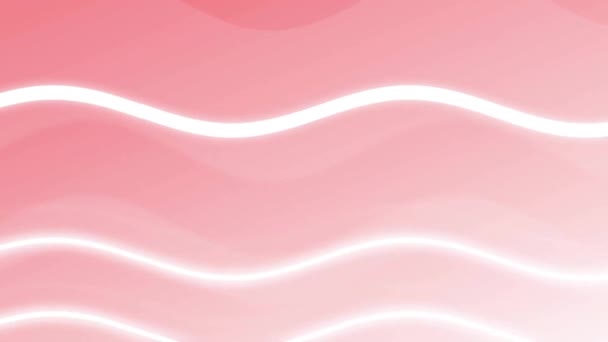 ピンクの背景の上に移動する白い波のアニメーション ライト パターン ムーブメントのコンセプトをデジタル生成したビデオ — ストック動画