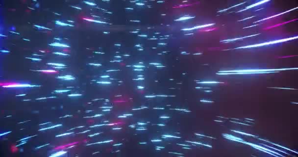 Анімація Сяючих Ліній Рухаються Круговим Рухом Чорному Тлі Цифрове Створення — стокове відео