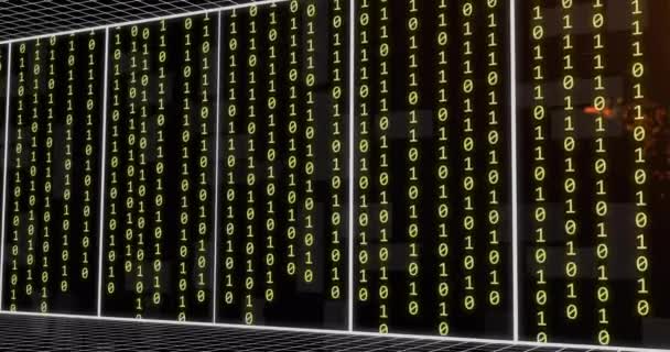 Animatie Van Digitale Profielfoto Vallende Binaire Codes Abstract Patroon Zwarte — Stockvideo