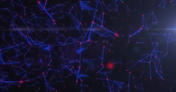 Анімація Яскравої Світлової Плями Над Плексичними Мережами Плавають Чорному Тлі — стокове відео