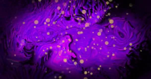 Mor Lekeler Üzerinde Turuncu Işık Küreleri Animasyonu Şekil Renk Işık — Stok video