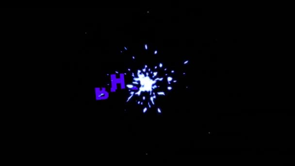 Animace Veselého Narozeninového Textu Světlých Skvrn Černém Pozadí Narozeniny Párty — Stock video