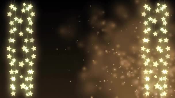 Animação Estrelas Partículas Penduradas Fumaça Sobre Fundo Preto Gerado Digitalmente — Vídeo de Stock