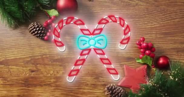 크리스마스 트리에 리본과 애니메이션 크리스마스와 디지털로 비디오 — 비디오