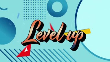 Mavi arkaplandaki metin ve şablonun canlandırması. Küresel hesaplama, veri işleme ve bağlantılar konsepti dijital olarak oluşturulmuş video.