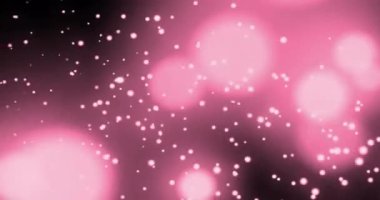 Siyah zemin üzerinde ışık lekeleri olan ho ho ho metin ve kar tanelerinin animasyonu. Noel, şenlik, kutlama ve gelenek konsepti dijital olarak oluşturuldu.