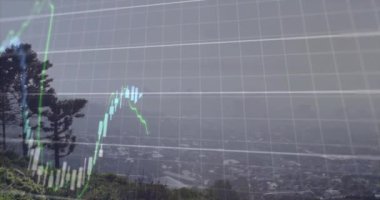 Şebeke ve şehir haritalarının animasyonu. İş, veri işleme ve dijital arayüz kavramı dijital olarak oluşturulmuş video.