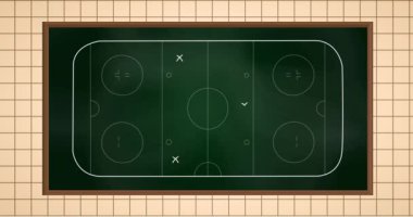Kağıt üzerinde spor stratejisinin animasyonu. Spor, rekabet ve strateji konsepti dijital olarak oluşturulmuş video.